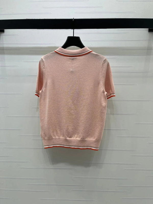 CC 2026 Collar Short-sleeved Shirt Cotton Cashmere 380719