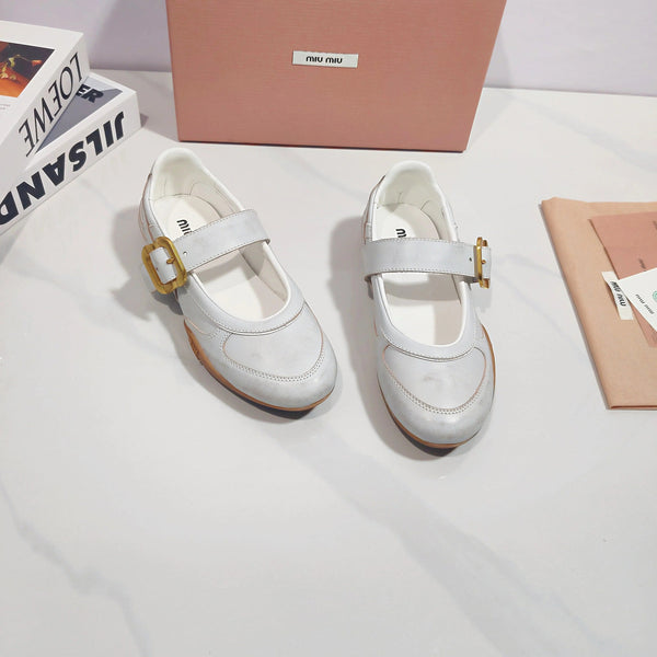 Miu 2026 Gymnasium Mary Jane Flats Leather 953684