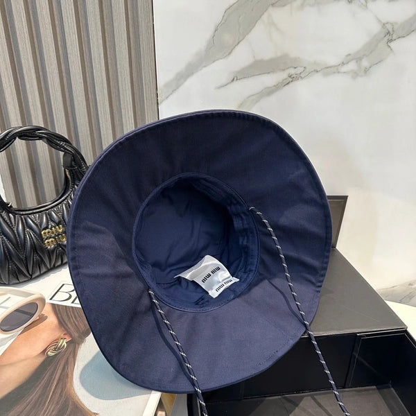 Chapeau à larges bords Miumiu à motif bandana et logo brodé 229395