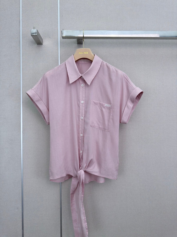 Miu 2026 Short-Sleeved Shirt Tencel 636465