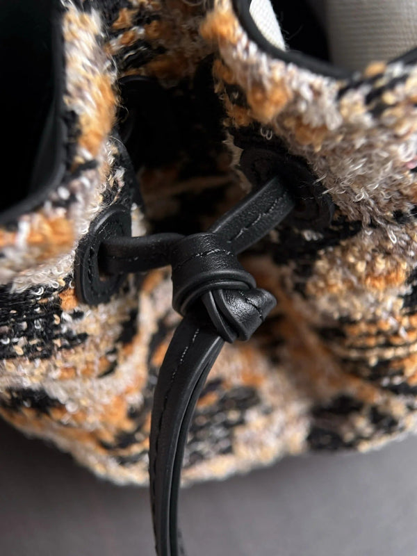 CC 2026 Leopard Print Baguette Bag Tweed Leather