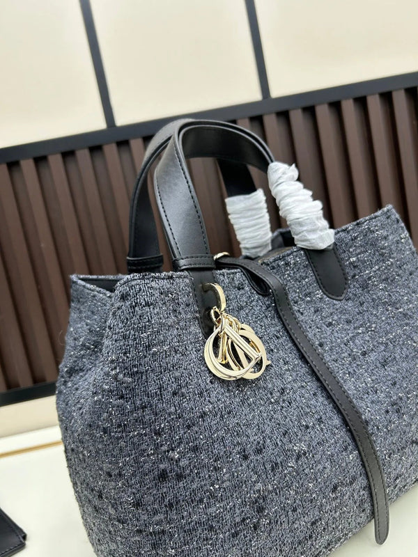 CD 2026 Tourjours Bag 28.5cm Dark Grey Denim Leather