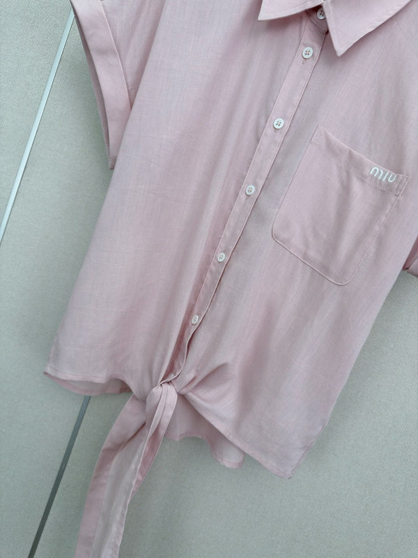 Miu 2026 Short-Sleeved Shirt Tencel 636465