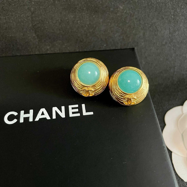 CC Vintage Turquoise Gold Earrings