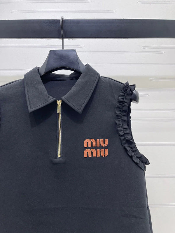Miu 2026 Vest Shirt and Casual Shorts Set Cotton 645479