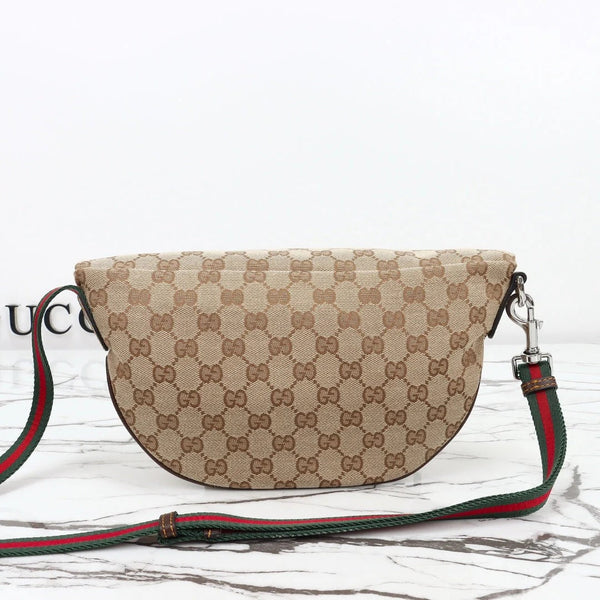 GG 2026 Tag Crossbody Bag 30cm Canvas And Calfskin