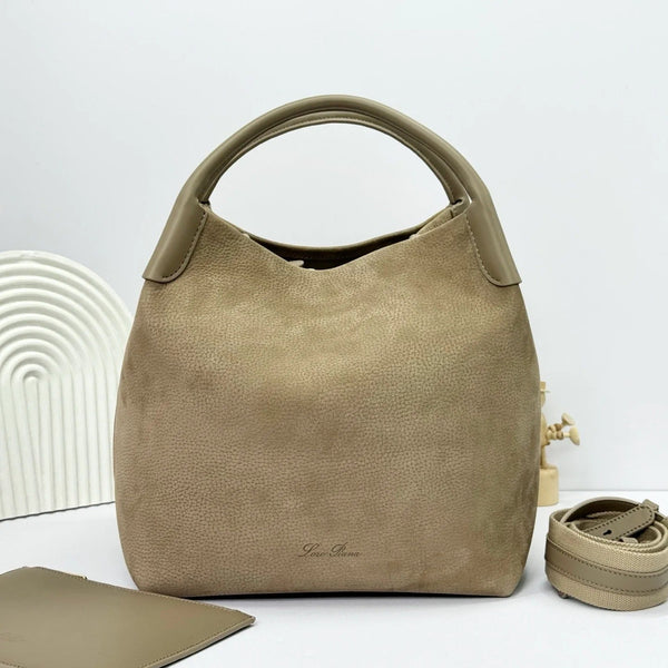 Loro Piana Bale Bag 36cm Beige Smooth Cow Leather