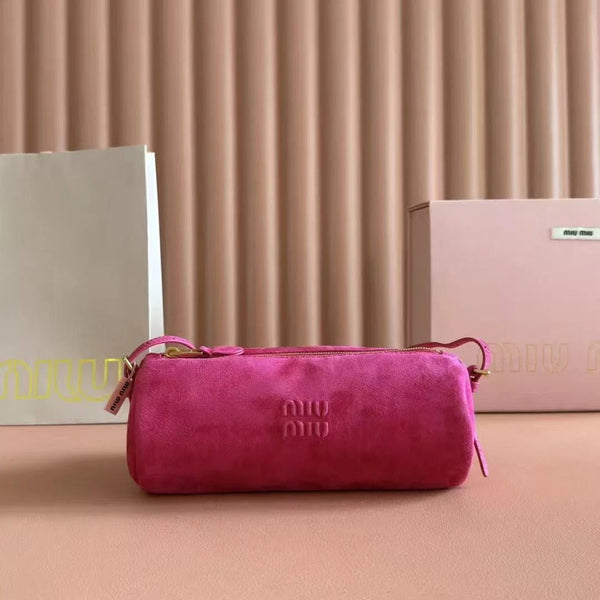 Miu 2026 Bag 22cm Suede Canvas Leather