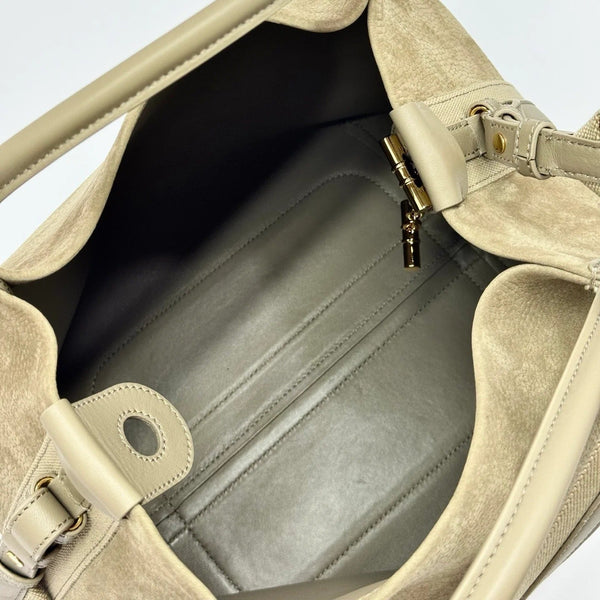 Loro Piana Bale Bag 36cm Beige Smooth Cow Leather