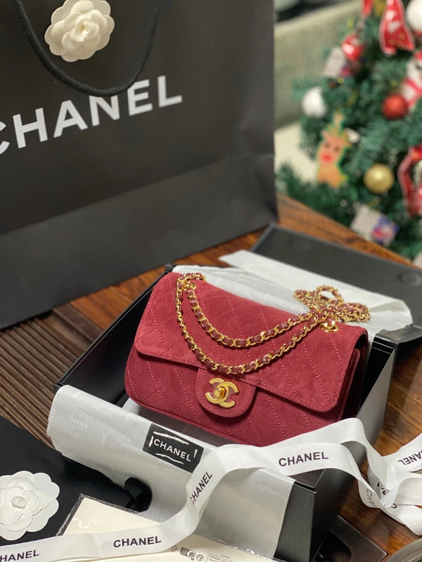 CC 2026 Flap Bag 20cm Suede Leather