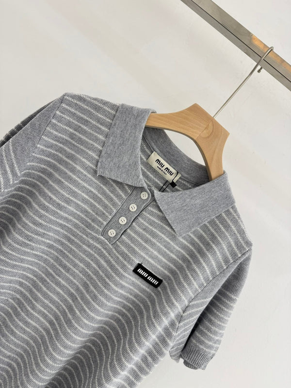 MIUMIU KNIT POLO SHIRT STYLE 390