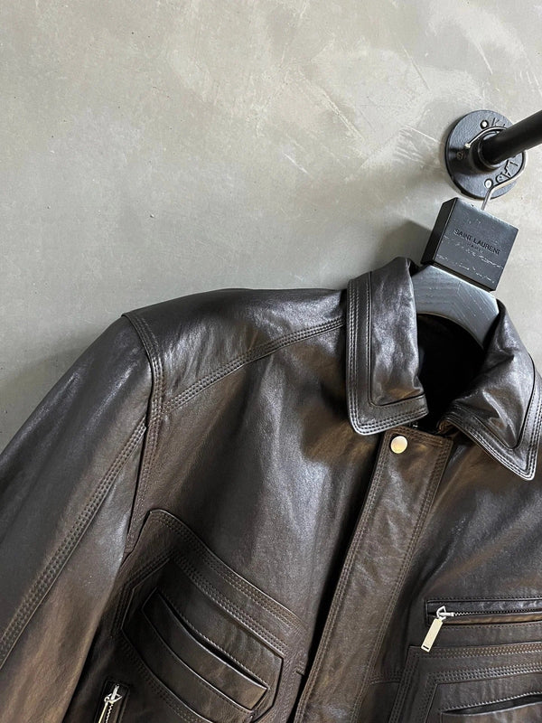 BLOUSON EN CUIR YSL 25S STYLE 220