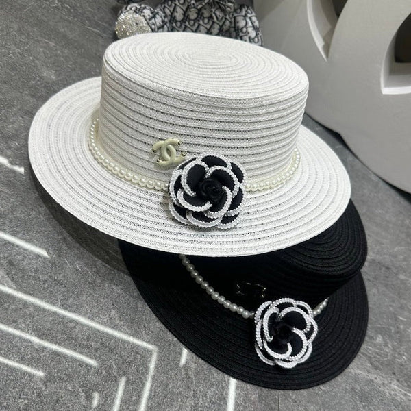 Chapeau de paille CC avec fleur 262141