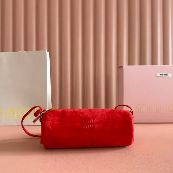 Miu 2026 Bag 22cm Suede Canvas Leather
