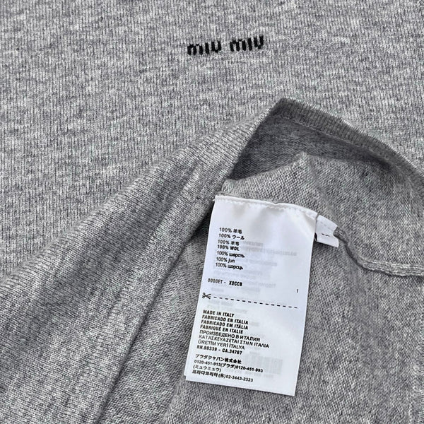 MIUMIU SHORT-SLEEVE TURTLENECK KNIT TOP STYLE 389