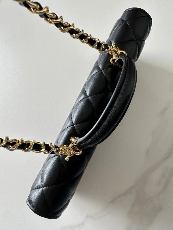 CC 2026 Long Top Handle Clutch 25cm Lambskin