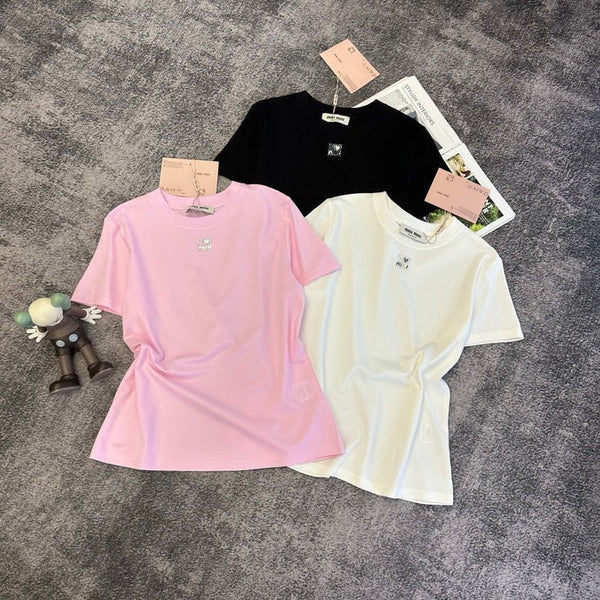 Miu 2026 T-shirt Mercerized Cotton 374818