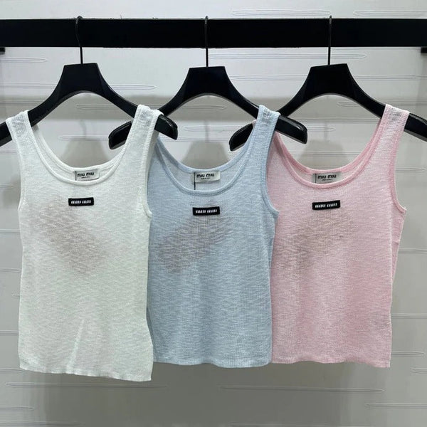 Miu 2026 Logo Knitted Vest Wool 375016