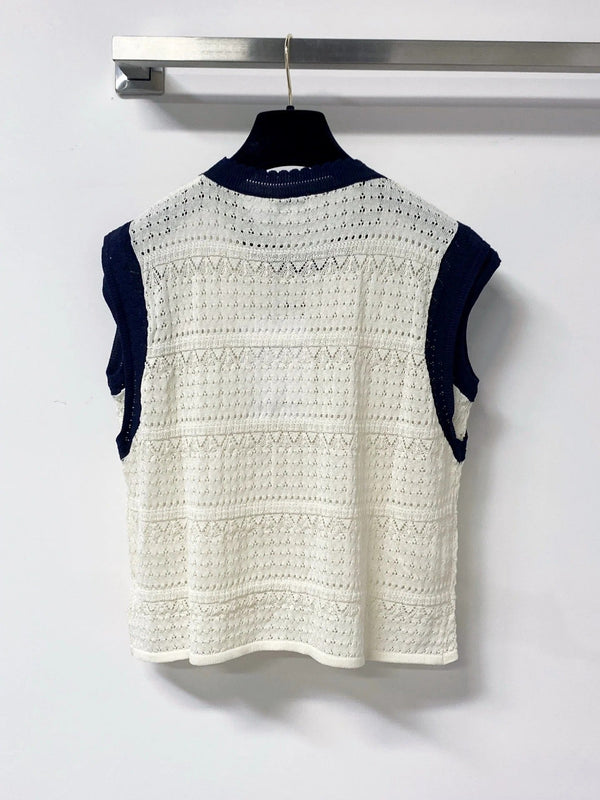 CC 2026 Vest Shirt White Navy Wool 632125