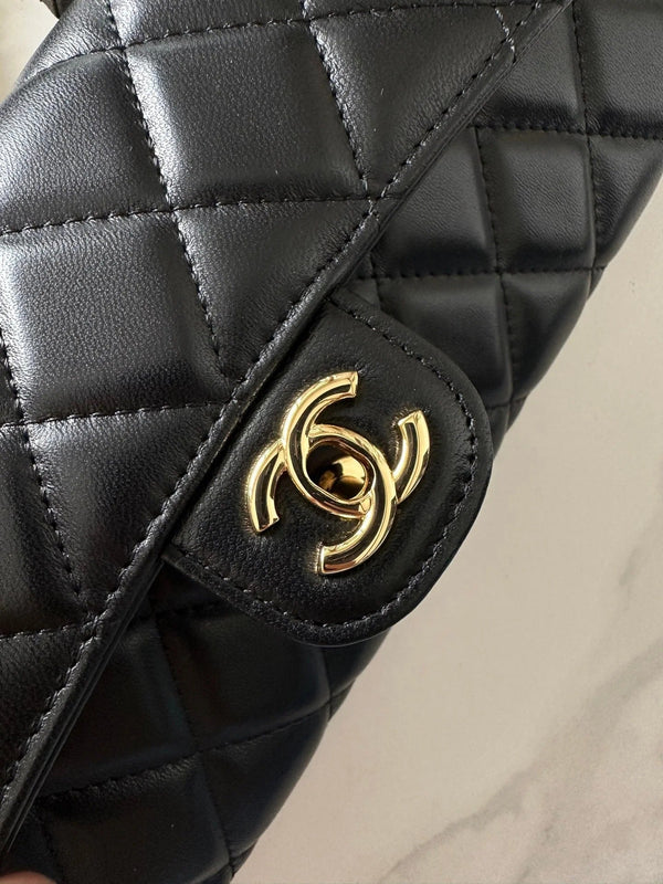 CC 2026 Long Top Handle Clutch 25cm Lambskin