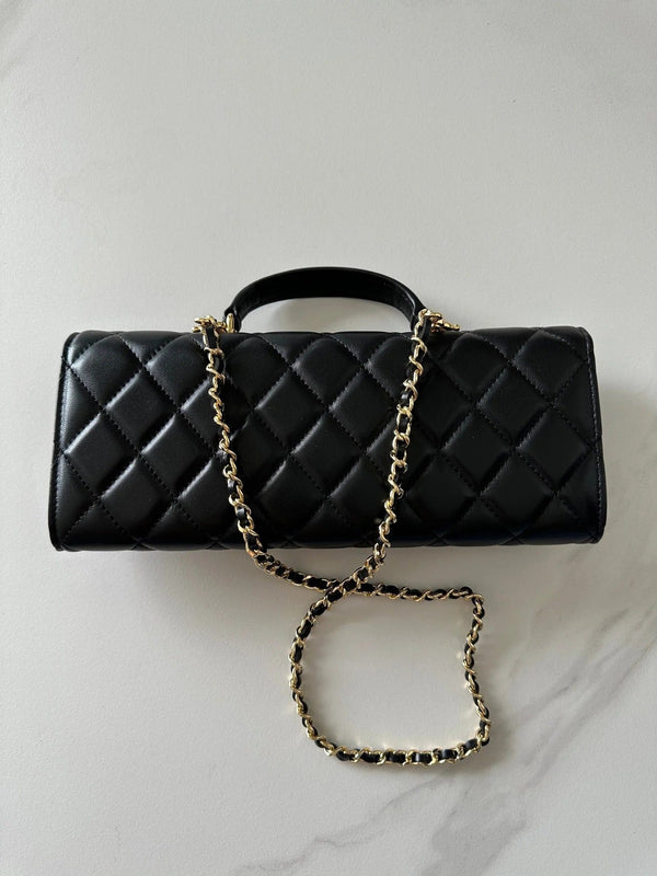 CC 2026 Long Top Handle Clutch 25cm Lambskin