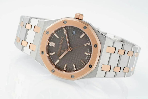 Audemars Piguet Royal Oak 34mm Boîtier Argent Cadran Marron Or Rose Acier
