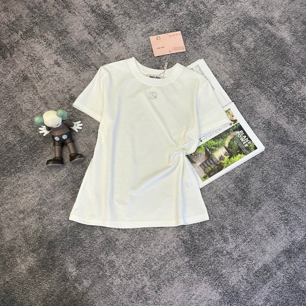 Miu 2026 T-shirt Mercerized Cotton 374818