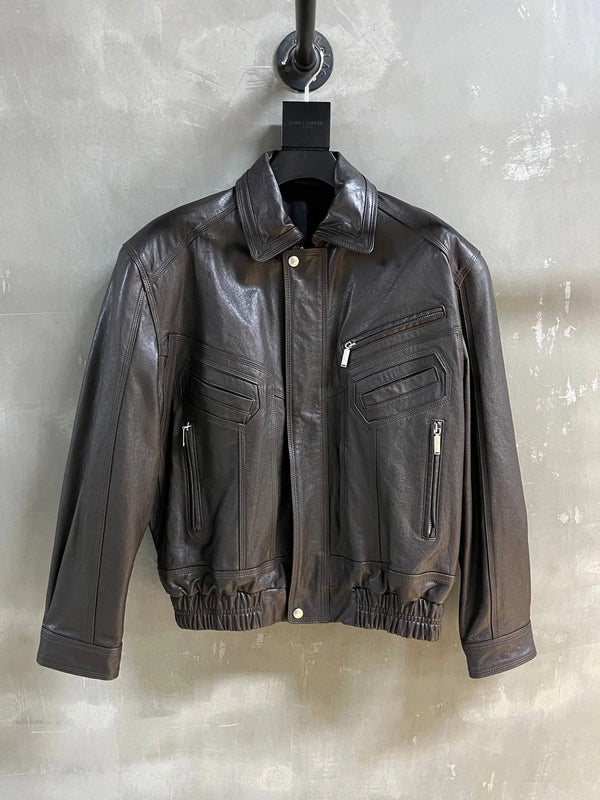 BLOUSON EN CUIR YSL 25S STYLE 220