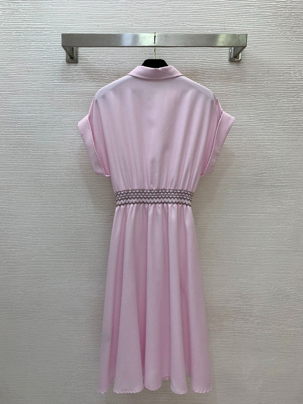 Miu 2026 Striped Dress Cotton 402676