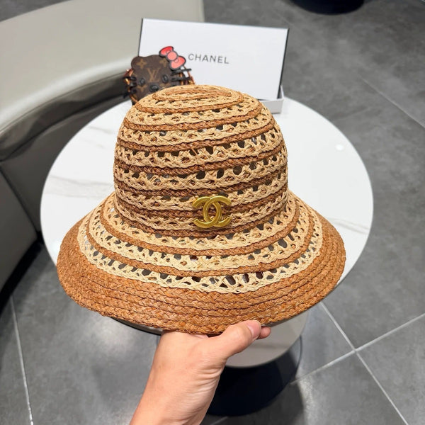 Chapeau de paille nœud ajouré Chanel