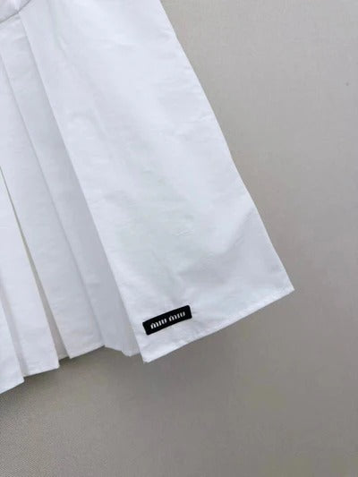 Miumiu 2026 Sleeveless Shirt Dress White Cotton 335323