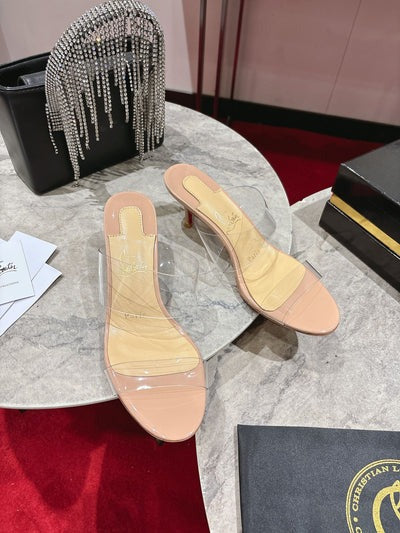 Christian Louboutin 2026 Just Nothing TPU Sandal 55m Beige Leather