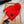 BEANIE HAT IN CHERRY RED WOOL AND RABBIT FUR 346718