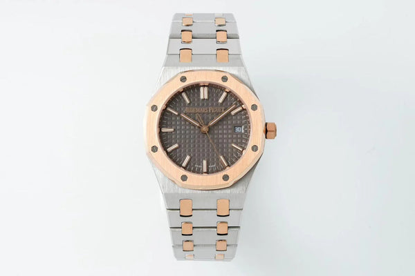 Audemars Piguet Royal Oak 34mm Boîtier Argent Cadran Marron Or Rose Acier
