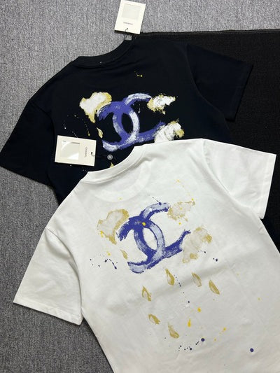 CC 2026 Short-Sleeve T-Shirt Blue Beige Cotton 401766