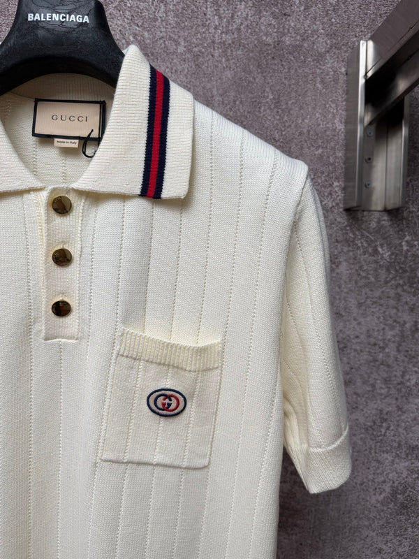 GC 2026 Men's Short-Sleeve Sweater Ivory Knitted Wool 643487