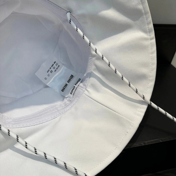 Chapeau à larges bords Miumiu à motif bandana et logo brodé 229395