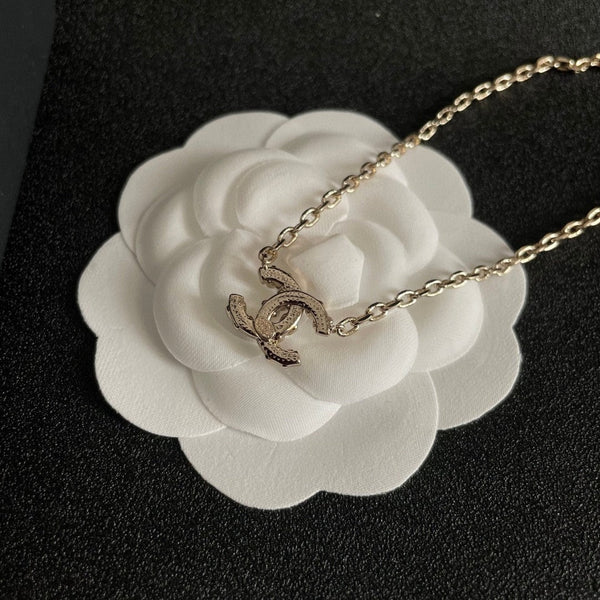 CC Vintage Double C Gold Diamond Necklaces