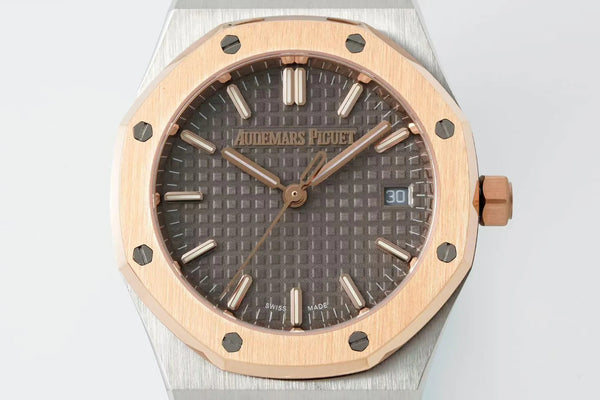 Audemars Piguet Royal Oak 34mm Boîtier Argent Cadran Marron Or Rose Acier