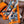 HM 25s Scarf 140cm Orange Black Cashmere 976203