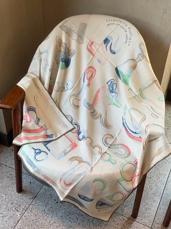 HM 26s Printed Square Scarf 135 In Cashmere And Silk 307240