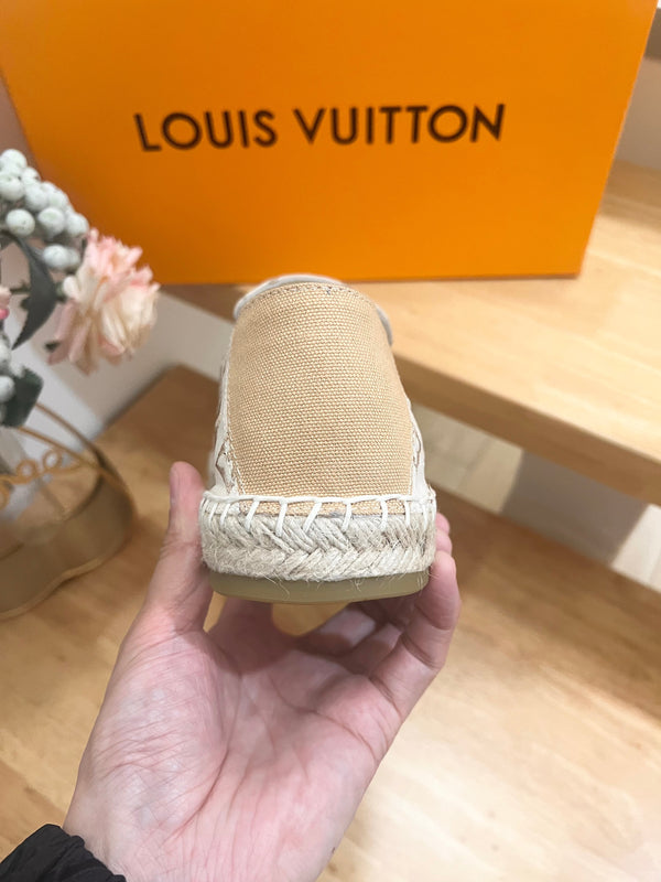 Mocassino slip-on Bidart in tela monogramma beige 240631