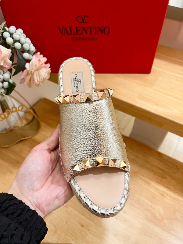 Valentino Mule Wedge Pelle Argento 240593