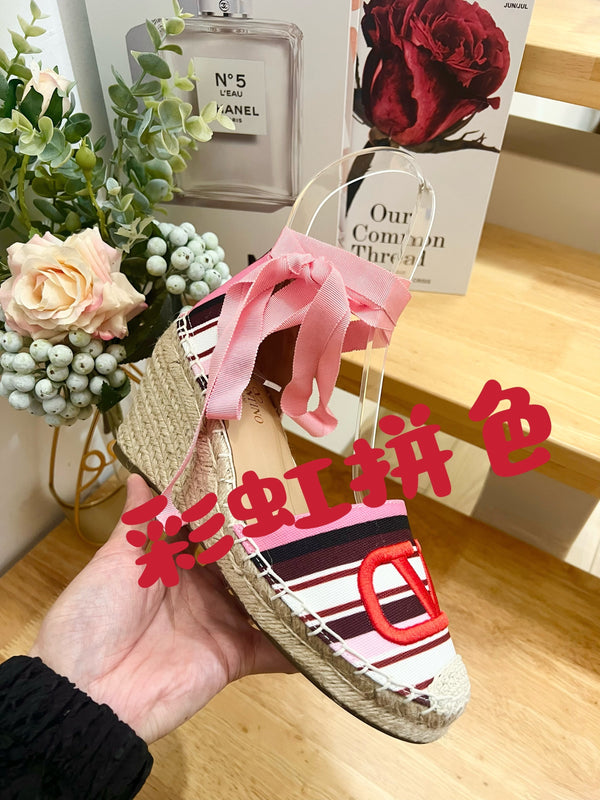 Valentino Espadrillas Zeppe Tela Multicolor 240575