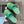 THICK SOLE WEDGE SLIPPERS IN PERSIAN GREEN LAMBSKIN AND BEIGE RUBBER