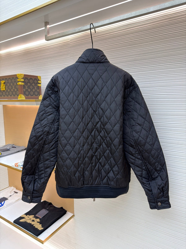 Burberry 25 Quilted Down Jacket Black Nylon Fabric