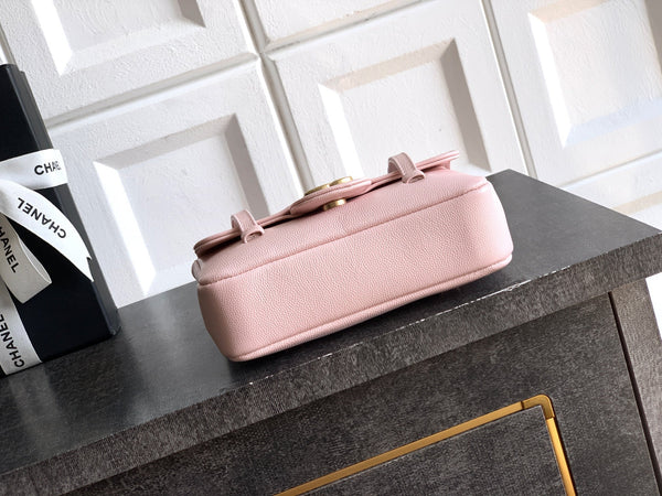 CC 26s Preppy Coco Bag 17cm Light Pink Caviar Leather GHW