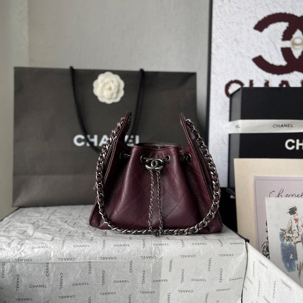 CC 26c Hobo Bag 22cm Burgundy Caviar Leather SHW