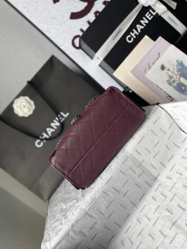 CC 26c Hobo Bag 22cm Burgundy Caviar Leather SHW