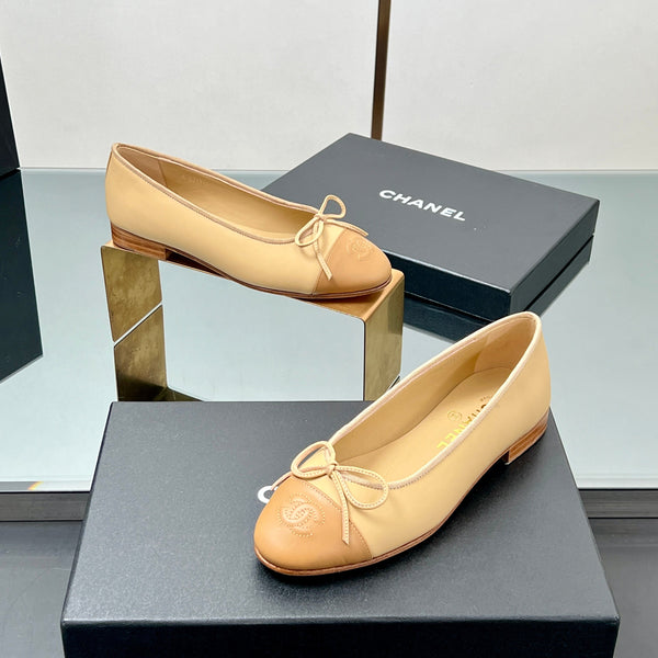 CC Ballerine 20mm Beige Pelle di Montone Mix Motivo Oro 266678